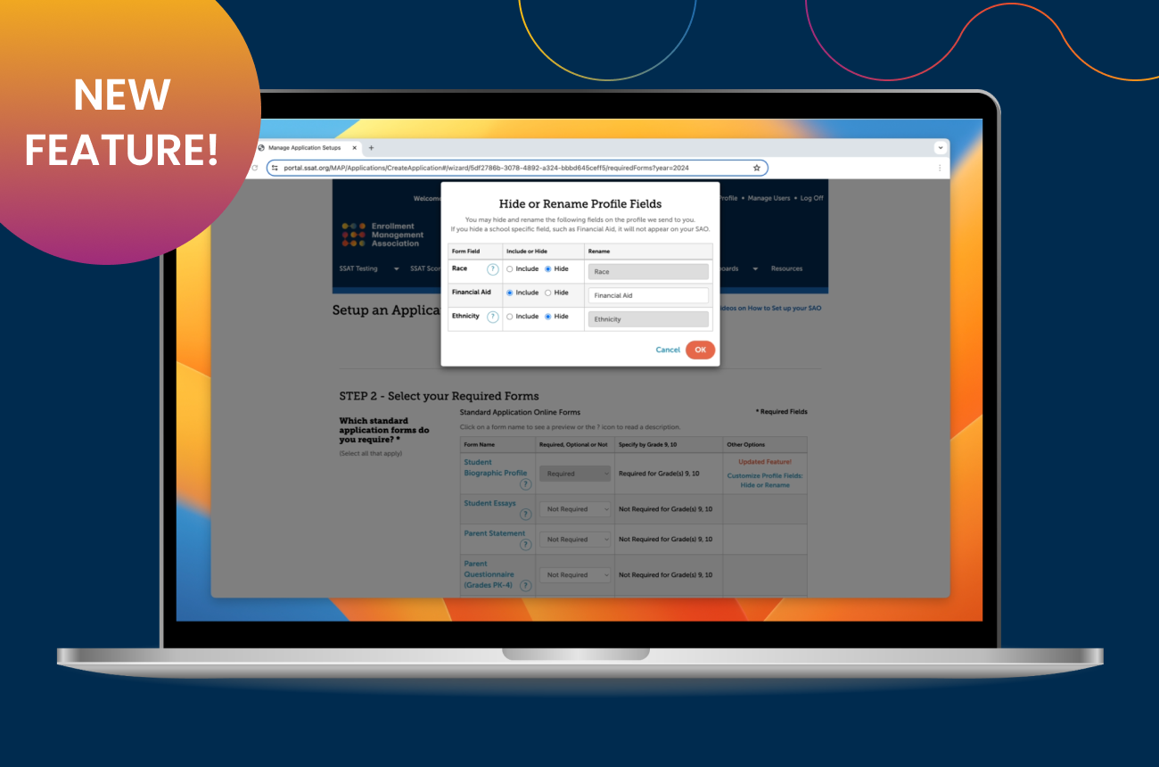 New Feature: Hide Race, Ethnicity, and Financial Aid
